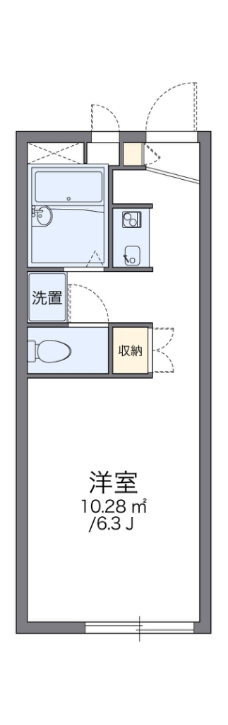 レオパレスＳＫＹＢＬＵＥ 201号室 間取り