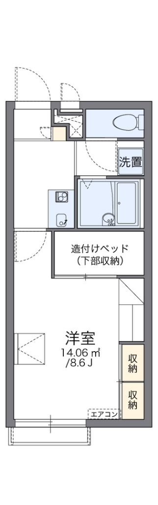 レオパレスファインパレス 206号室 間取り