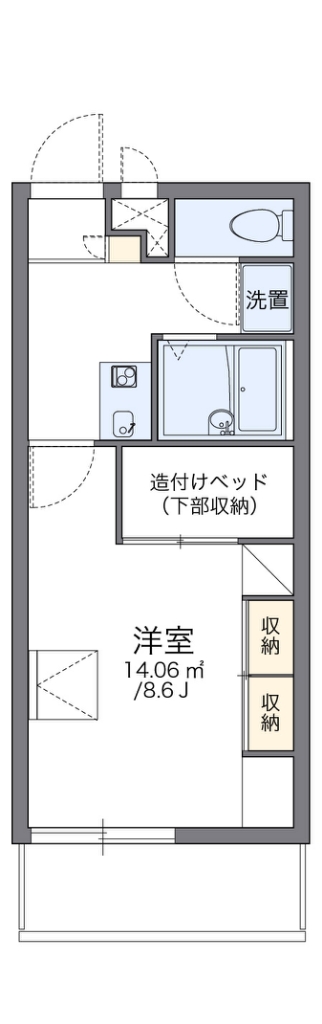 レオパレスパテル 206号室 間取り