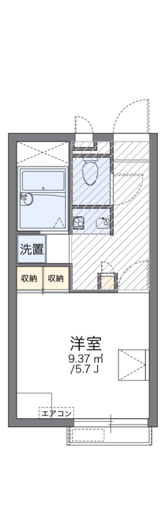 レオパレスＮＡＧＡＫＵＲＡⅡ 213号室 間取り