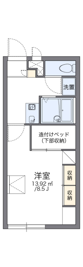 レオパレスα 105号室 間取り