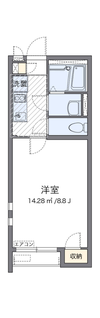 クレイノＳｃｈｗａｎ 201号室 間取り