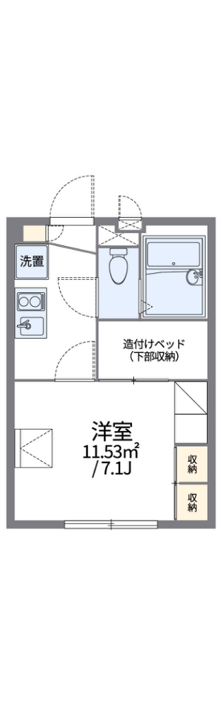 レオパレスリバーフィールド 103号室 間取り