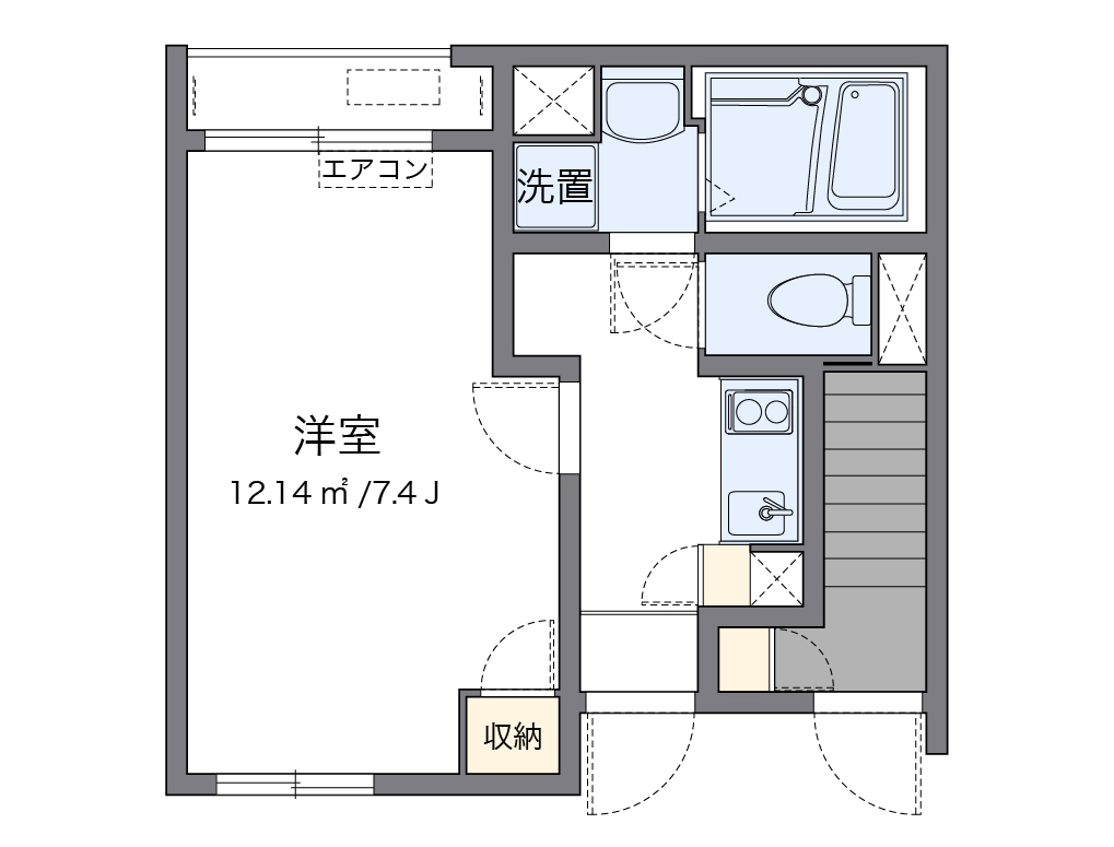 クレイノ雅 102号室 間取り