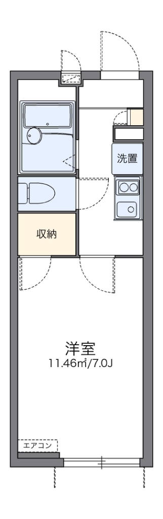 レオパレスタートルクレインⅡ 104号室 間取り