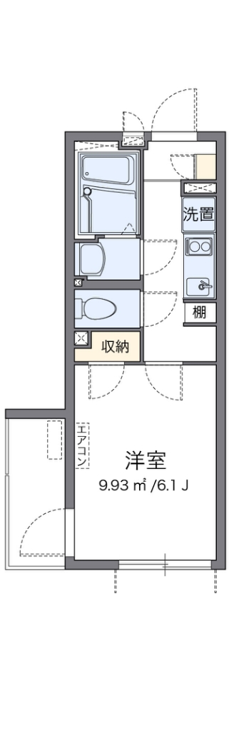 クレイノゆうり 103号室 間取り