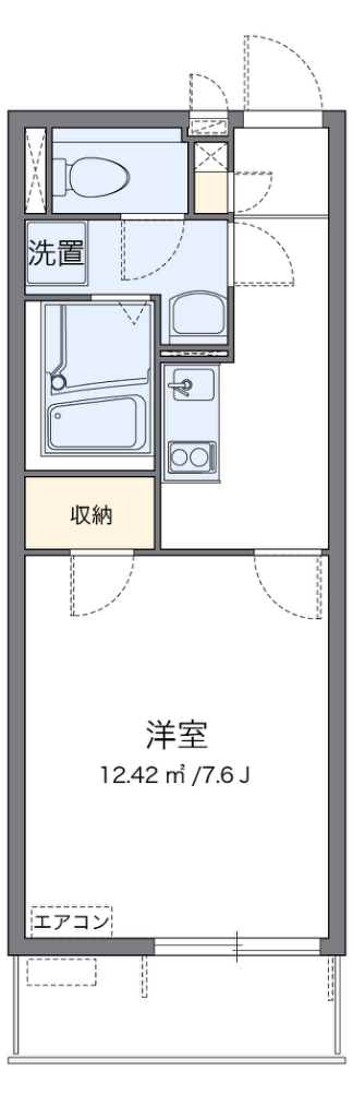 クレイノＨＡＫＯＤＡ 103号室 間取り