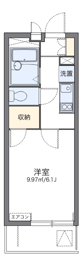 レオパレスガイア 101号室 間取り