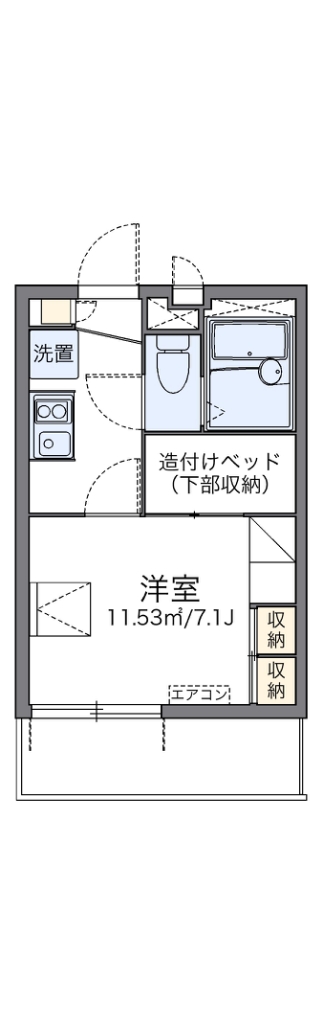 レオパレスファミール加賀 201号室 間取り