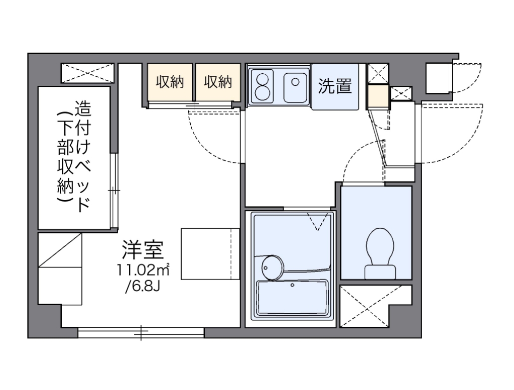 レオパレスＢｌｕｅ　ＭｏｏｎⅡ 201号室 間取り