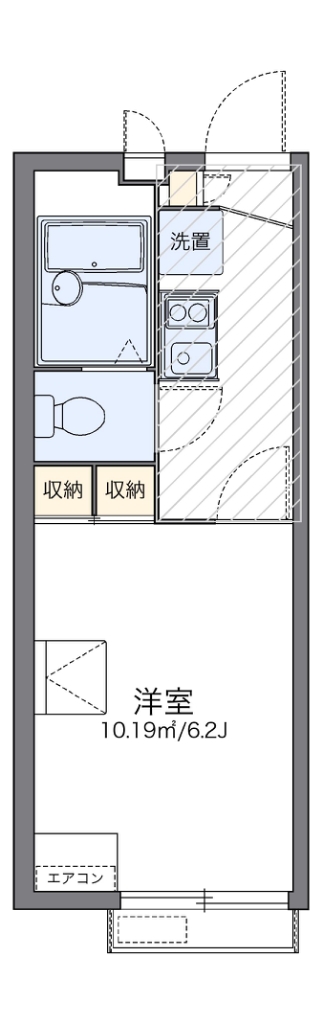 レオパレスフラワーⅢ 203号室 間取り