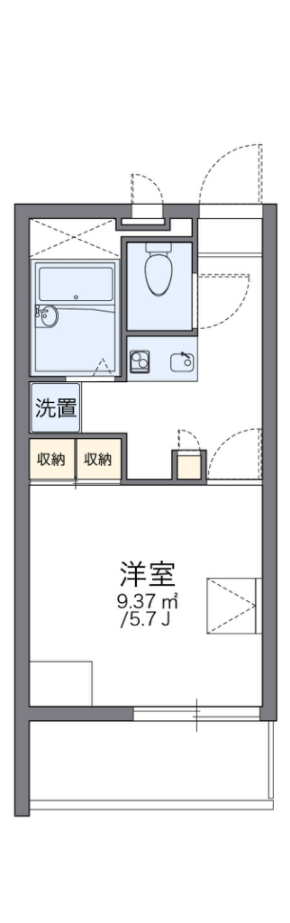 レオパレスプロミネンス 106号室 間取り