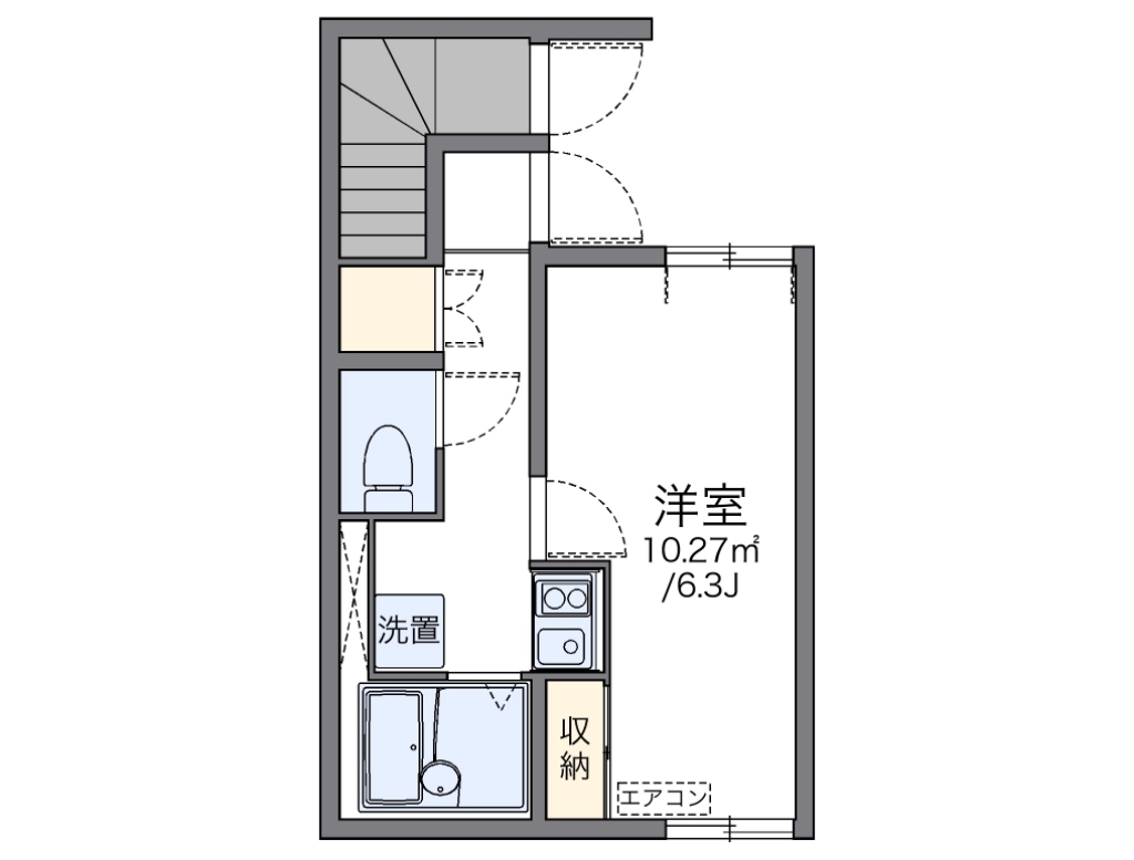 レオネクストフェリス 102号室 間取り