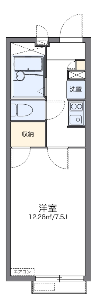 レオパレスピュアグリーンⅢ 203号室 間取り