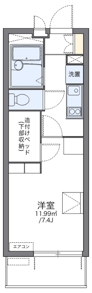 レオパレスエスタⅣ 303号室 間取り