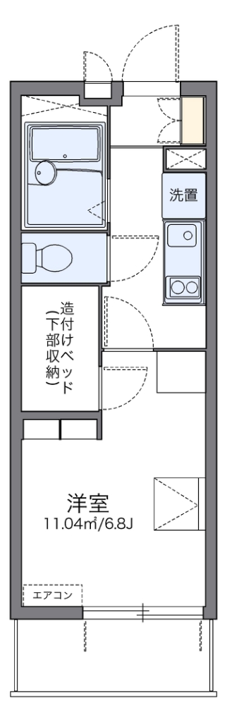 レオパレスフラックス 204号室 間取り