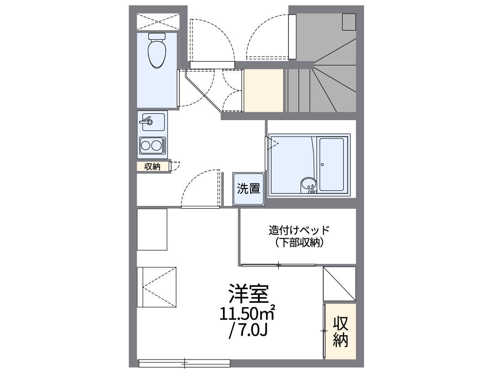 レオパレスＹｏｕ　３ 104号室 間取り