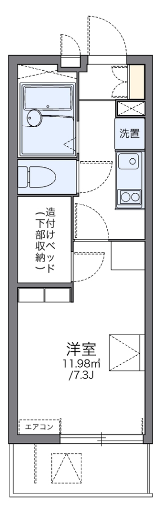 レオパレスブランドール　Ｈ 208号室 間取り