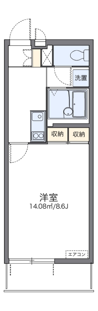 レオネクストＬＵＣＥ高松 407号室 間取り