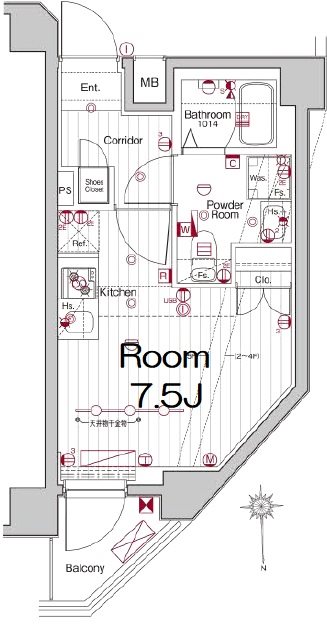 メイクスデザイン大井町 201号室 間取り