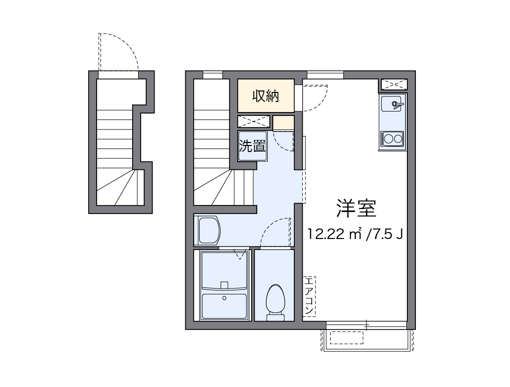 クレイノアミティエ西大井 201号室 間取り