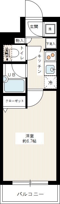 ヴェルト西馬込 0105号室 間取り