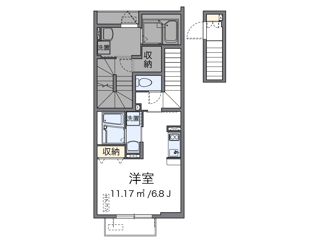 クレイノＤＲＥＡＭ 202号室 間取り