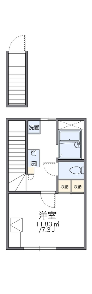 レオパレスＨＡＰＰＩＮＥＳＳ大森Ⅱ 209号室 間取り