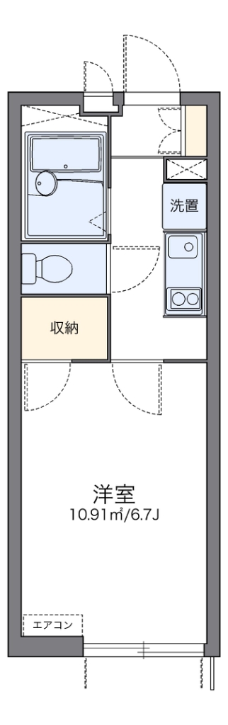 レオパレスリバーパークⅡ 108号室 間取り