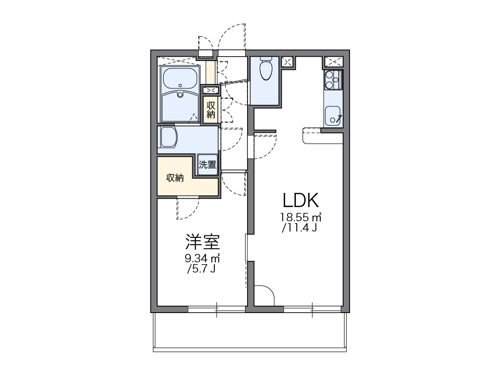 レオパレスＦｏｕｎｔ　Ａ 間取り図