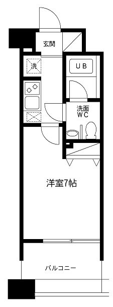 レジディア島津山 0205号室 間取り