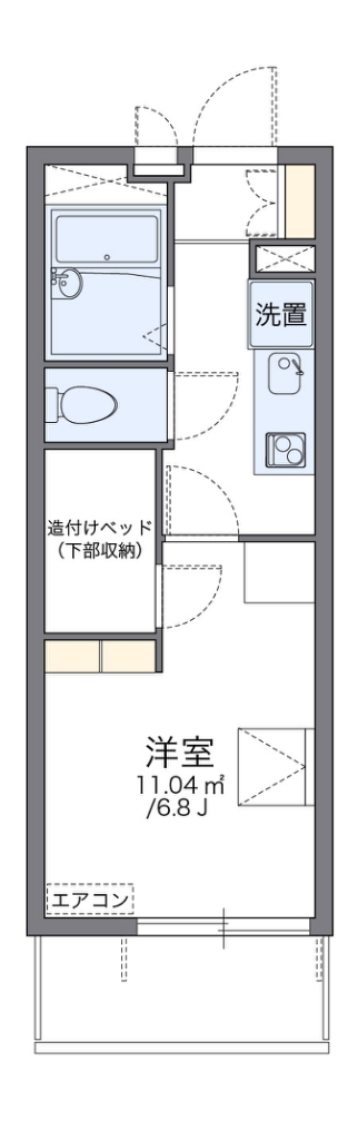 レオパレスアルメリア 303号室 間取り