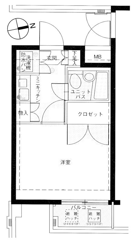 メインステージ大森海岸 707号室 間取り