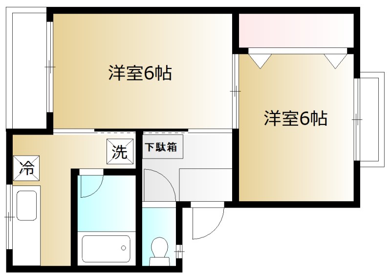 西山花園 101号室 間取り