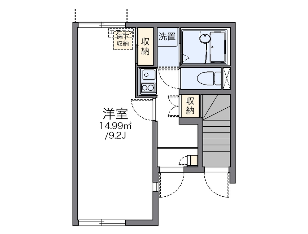 レオネクストラメール 102号室 間取り