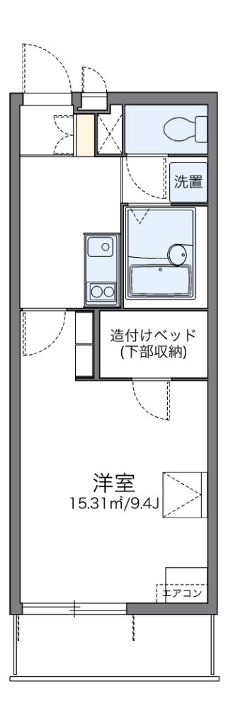 レオパレスルームス北越 103号室 間取り