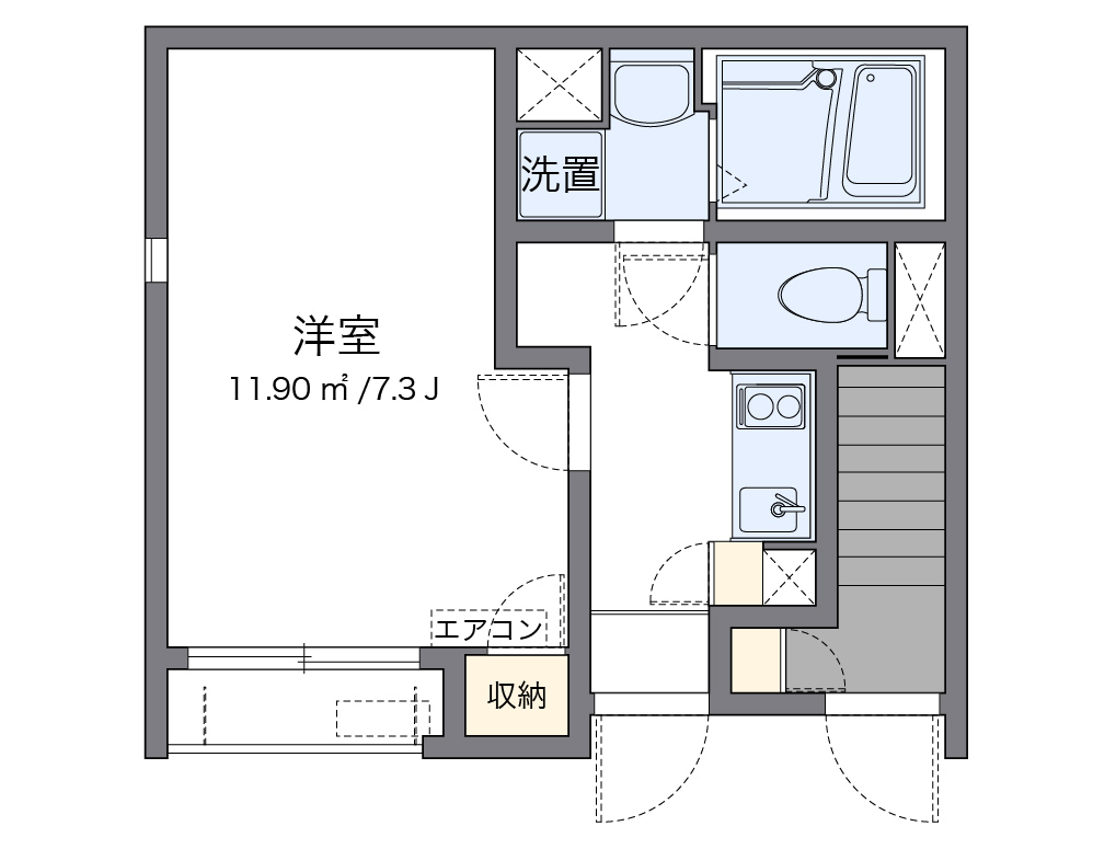 レオネクストジャルディーノＡ 101号室 間取り