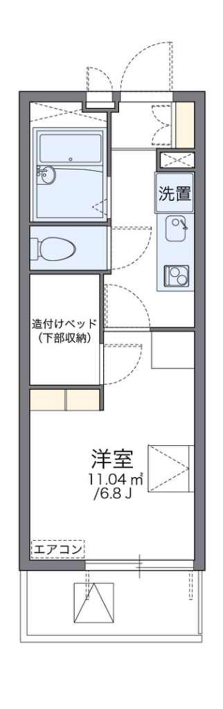 レオパレスグリーンサイト　Ａ棟 401号室 間取り