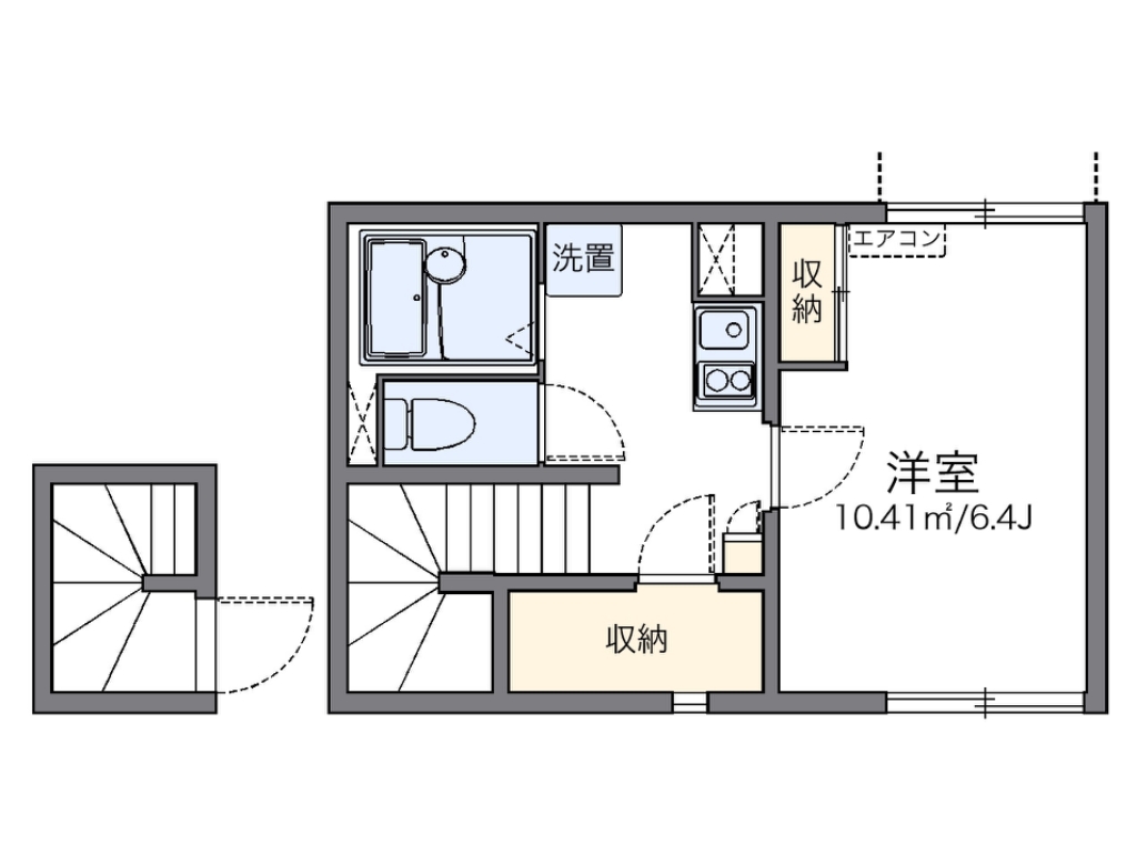 レオネクストレーヴ 201号室 間取り