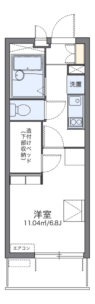 レオパレス片倉大丸 107号室 間取り