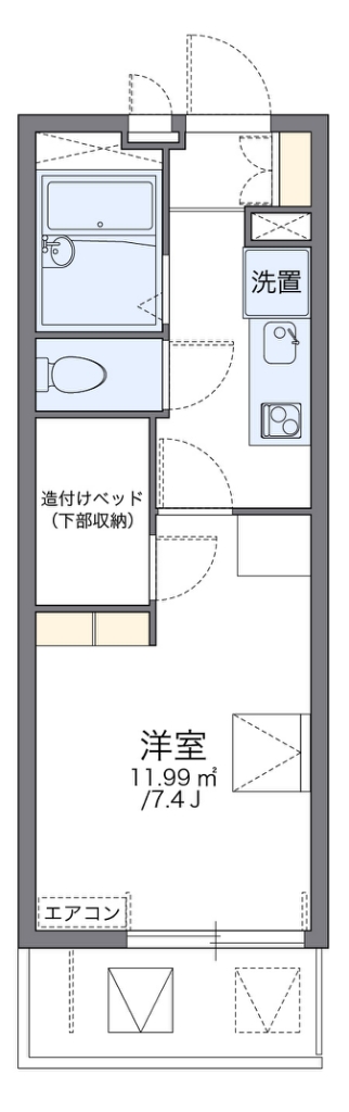 レオパレス夜光 201号室 間取り