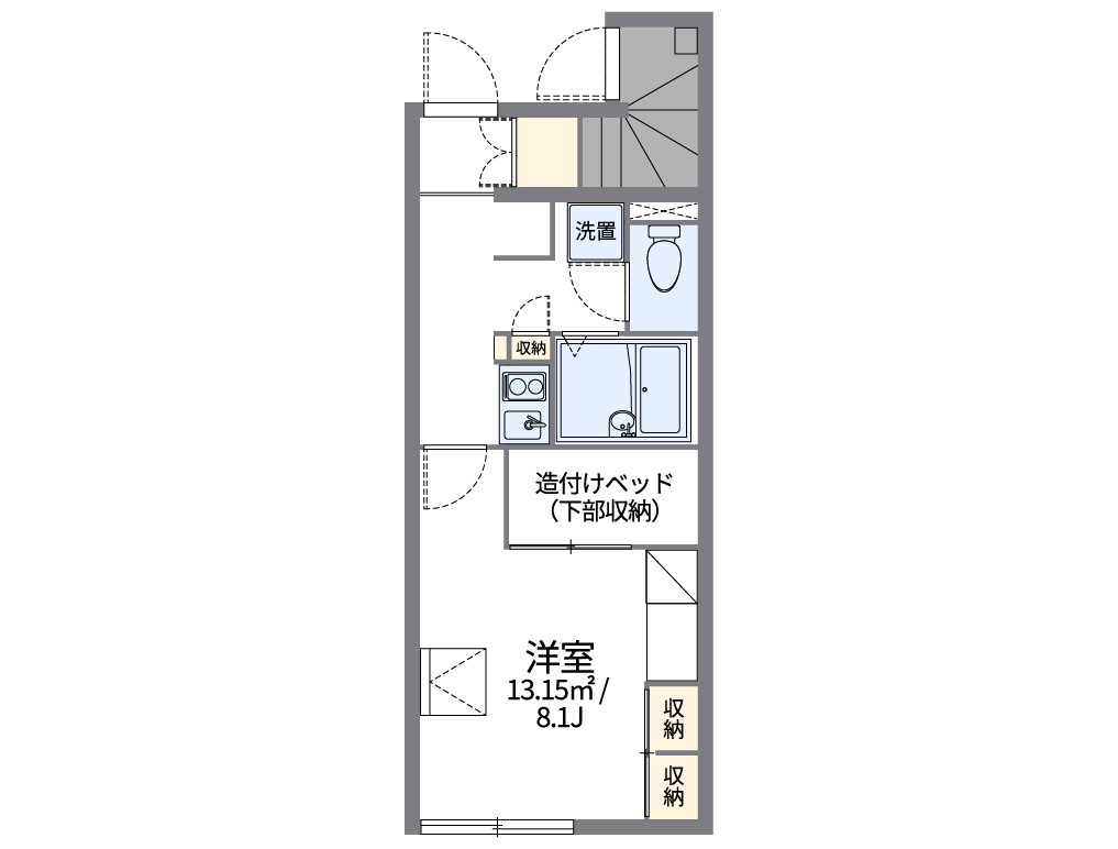 レオパレスＲＵＨＥＮ　ＨＥＩＭ 102号室 間取り