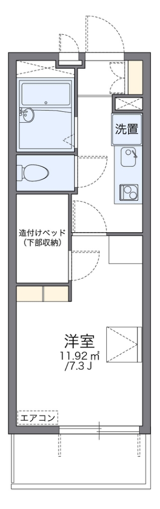 レオパレスブリエスト 101号室 間取り