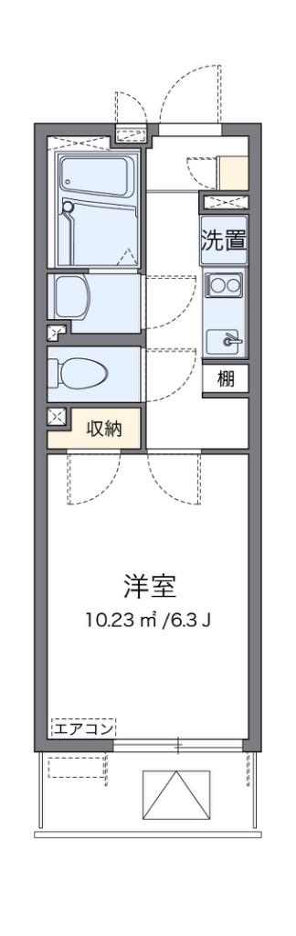 クレイノＫＩＹＯＭＩ 202号室 間取り