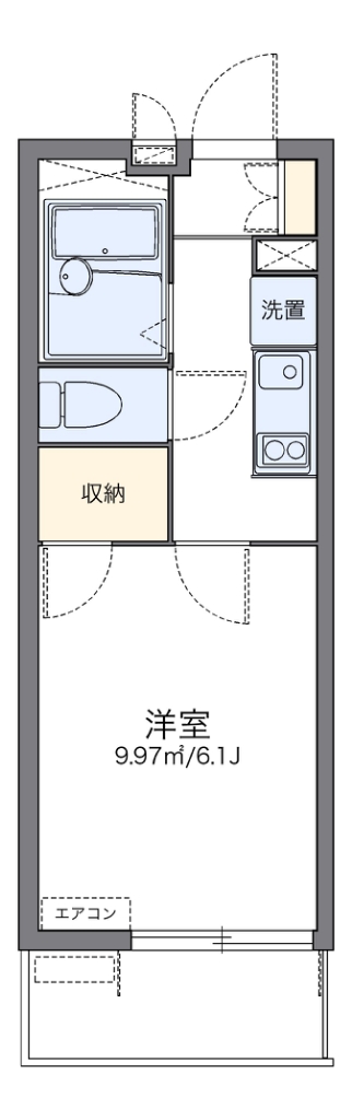 レオパレスアイ＆ロンⅢ 101号室 間取り