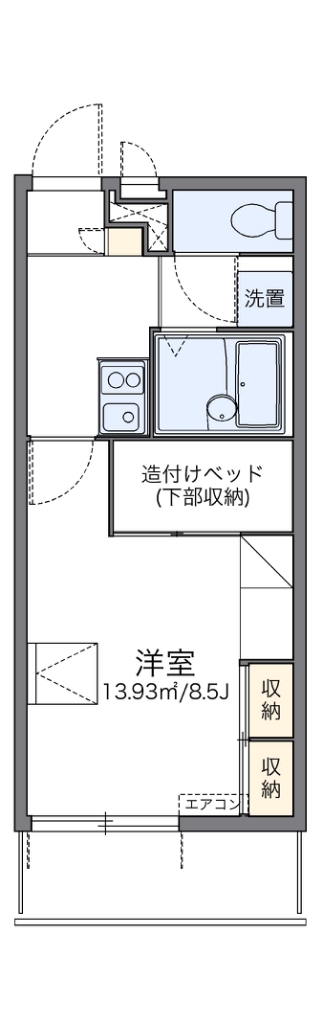 レオパレスＭ 202号室 間取り