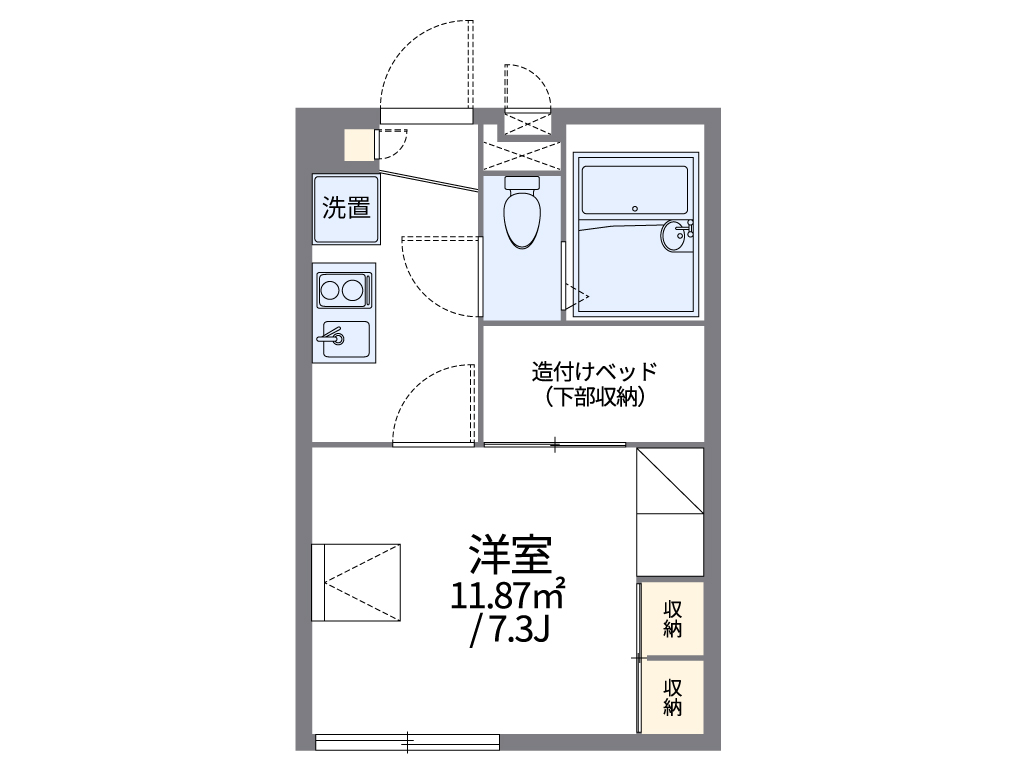 レオパレスフローラル北美町 間取り図