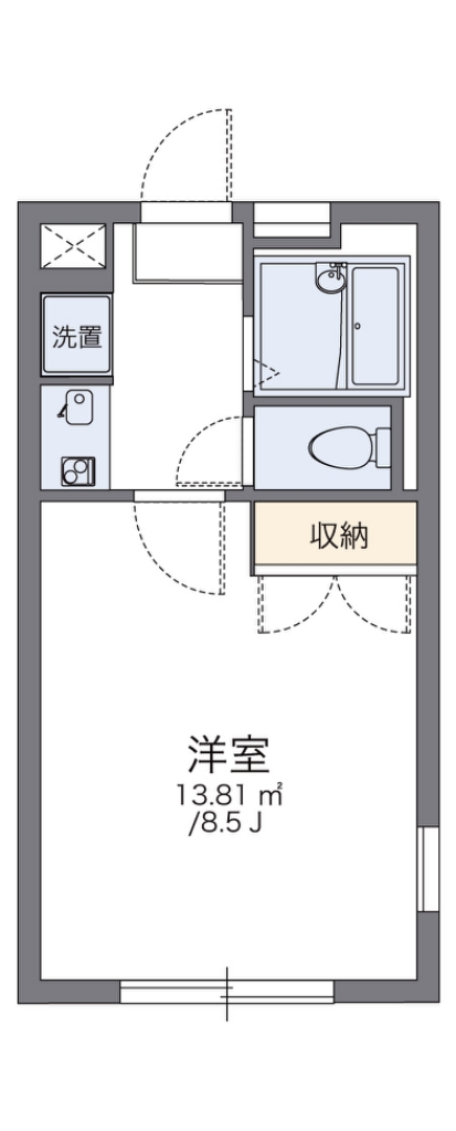 レオパレスＴＡＣＨＩＢＡＮＡ 104号室 間取り