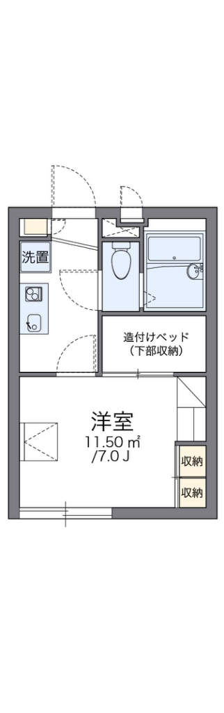 レオパレスグリーンガーデン町屋 202号室 間取り