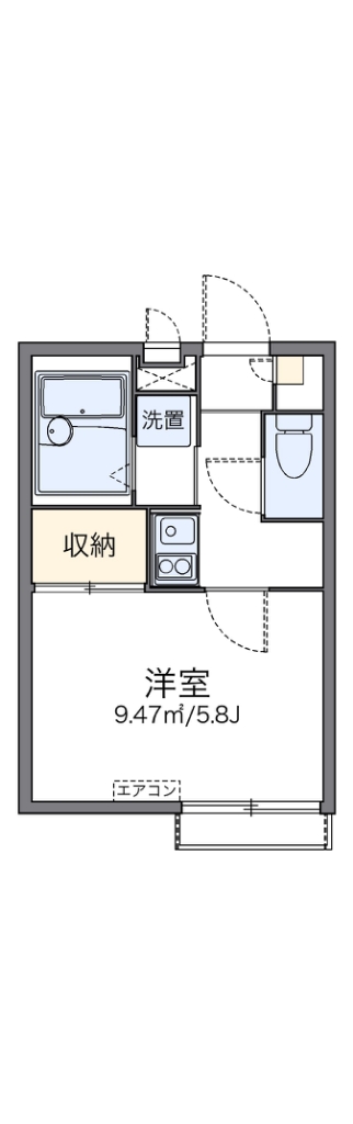 レオパレスアプリコット 205号室 間取り